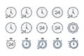 Time and Clock related color line icon set. Royalty Free Stock Photo
